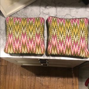 Jonathan Adler pillowcases with pillow inserts